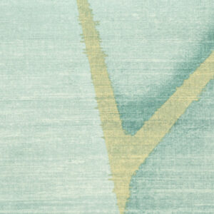 Abstract patroon van Elitis behang Yuzen VP 932 40 in zachte turquoise- en groentinten.