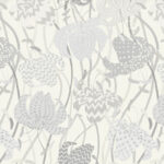 Behang met een patroon van gestileerde lelies in grijstinten uit de Missoni Lilium 10231 collectie.