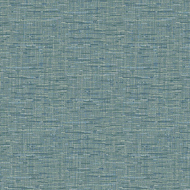 Blauwgrijs Missoni-behang met een verfijnd tweed-patroon in textielstructuur.