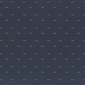 Donkerblauw CASAMANCE Apis-behang met een patroon van kleine, symmetrisch verspreide bijillustraties.