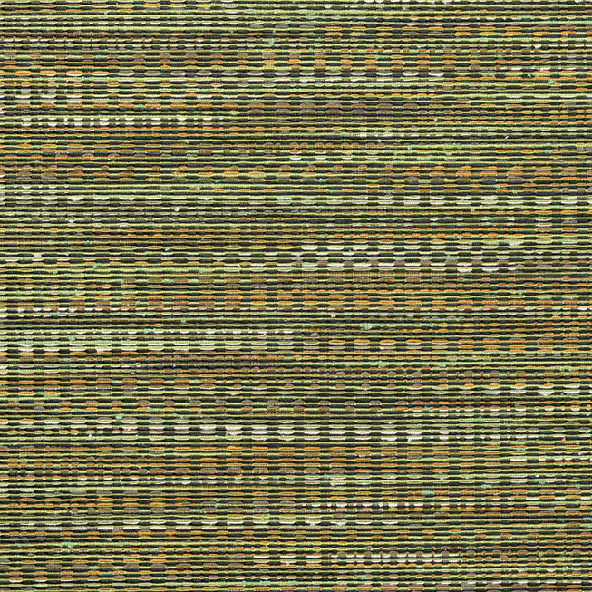 Gedetailleerd geweven Buningh-Arte Geloma 54560 behang met een horizontaal gestreept patroon in aardetinten.