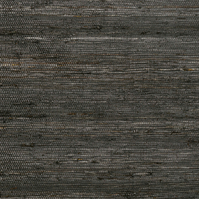 Donkergrijs Buningh Arte Kudzy 54533 behang met een grove, horizontale textielstructuur.