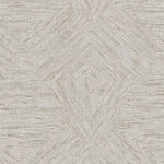 Beige behang met een geometrisch patroon van verweven lijnen uit de Buningh-Arte Pentagono Antigua collectie.