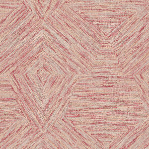 Behangpatroon Buningh-Arte Pentagono 33046 uit de Antigua-collectie met abstracte, geometrische lijnen in rood- en beigetinten.