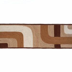 Rechthoekig Elitis vloerkleed Penny Lane TA-11978-06 met abstract patroon in aardetinten.
