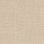 Beige Arte Moooi PogoGoat MO4051 wandbekleding met een reliëf van geometrische, abstracte patronen.