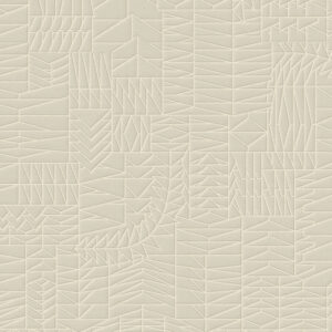 Beige wandbekleding uit de Arte Moooi Pogo Goat 2 collectie met een reliëf van geometrische, abstracte patronen.