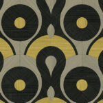 Grafisch patroon van het behang Queen Cobra MO4012 van Arte en Moooi in goud, zwart en grijstinten met geometrische vormen.