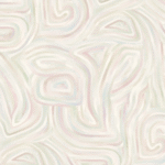 Abstract patroon uit de Cole and Son Kawakubo-collectie met golvende, pastelkleurige lijnen in een organisch doolhofachtig ontwerp.