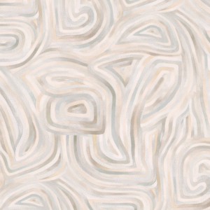 Abstract patroon van zachte, golvende lijnen in neutrale tinten uit de Cole and Son Kawakubo-collectie.
