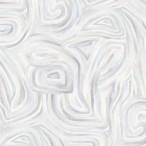 Abstract patroon van zachte, pastelkleurige lijnen in een organisch labyrintachtig ontwerp uit de Cole and Son Kawakubo collectie.
