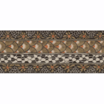 Decoratieve Ardmore-border van Cole and Son met een patroon van bloemen en geometrische vormen in aardetinten.