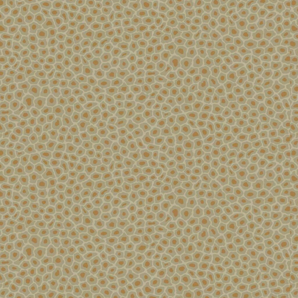 Behang met een organisch patroon van okergele en oranje vlekken uit de Cole and Son Ardmore Senzo Spot collectie.