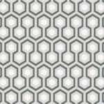 Grijs-wit Cole and Son Hicks Hexagon behang met een herhalend zeshoekig patroon.