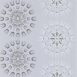 Lichtgrijs Cole & Son Fioretti-behang met grafisch bloemmotief in symmetrische patronen.