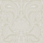 Beige Cole and Son Malabar 661003 behang met sierlijk paisley-patroon in lichte tinten.
