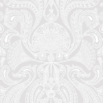 Lichtgrijs Cole and Son Malabar 957041 behang met een sierlijk paisley-patroon.