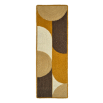 Rechthoekig Elitis Acapulco vloerkleed TA 120 25 06 met geometrisch patroon in aardetinten zoals okergeel, bruin en beige.