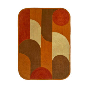 Rechthoekig Elitis Acapulco vloerkleed TA 120 37 04 met abstract patroon in warme aardetinten.