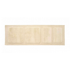 Langwerpig Elitis Alaska TA 125 03 06 vloerkleed in beige tint met vier rechthoekige vlakken.
