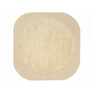 Beige Elitis Alaska TA 125 03 07 vloerkleed met een ronde kern en afgeronde hoeken.