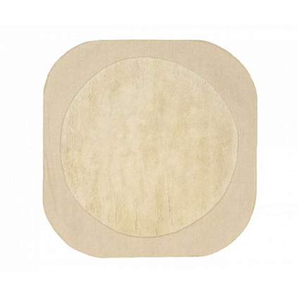 Beige Elitis Alaska TA 125 03 07 vloerkleed met een ronde kern en afgeronde hoeken.