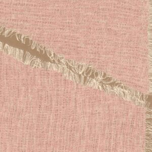 Textielpatroon Elitis Ceres HeraVP 1010-50 in roze en beige met een diagonale strook franjes.