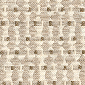 Beige outdoorstof Elitis Corsaro met een geometrisch geweven patroon.