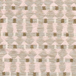Textuur van de Elitis Corsaro outdoor stof in beige, roze en bruin met geometrisch patroon.