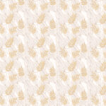 Behangpatroon Elitis Flower Power Alocasia TP302-01 met goudgele bladeren op een lichtbeige achtergrond.