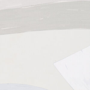 Abstracte close-up van het Elitis Flower Power TP 300 01 behang met zachte, neutrale tinten en organische vormen.