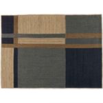 Vloerkleed Elitis Gustave TA 137 40 04 met een geometrisch patroon in beige, grijs, blauw en bruin.
