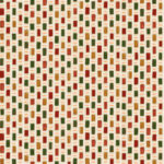 Decoratief patroon uit de Elitis Initiation Ornements TP 313 04 collectie met rechthoekige vormen in rood, groen, oranje en geel op een lichte achtergrond.
