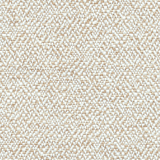 Beige en witte geweven outdoorstof Elitis Iseo OD 113-03 met een fijne textuur.