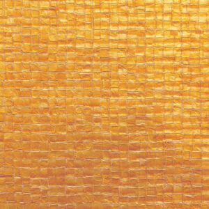 Goudkleurig Elitis Nacres Metal VP 949-92 behang met een glanzende, vierkante textuurstructuur.
