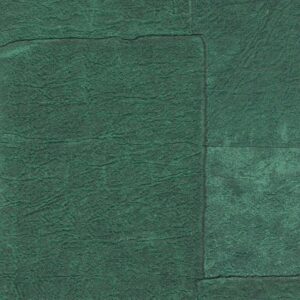 Donkergroen Elitis Sangpi VP 1018-67 behang met een textuur die lijkt op leerpatches.
