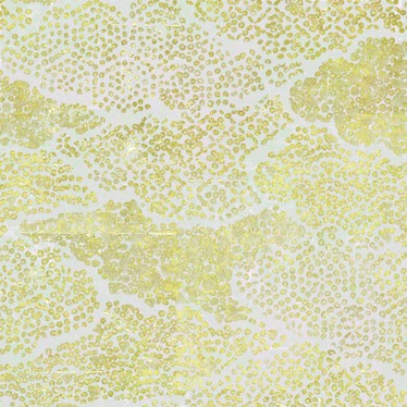 Abstract patroon van de Elitis-TP-288-01 wandbekleding met goudgroene stippen en wolkachtige vormen op een lichte achtergrond.