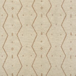 Beige Elitis Tampico-stof LR 355 05 met een geometrisch zigzagpatroon in bruin.