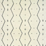 Beige Elitis Tampico-stof (LR 355 80) met een zwart zigzag- en geometrisch motiefpatroon.