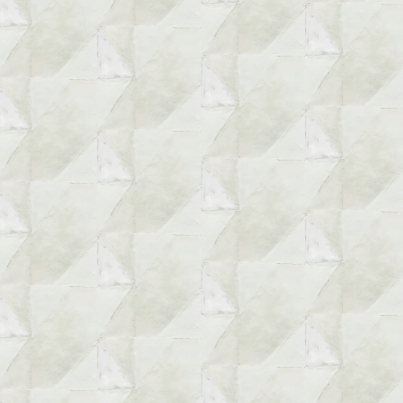 Licht geometrisch patroon op Elitis Tokara behang uit de Art Paper collectie in zachte grijstinten.