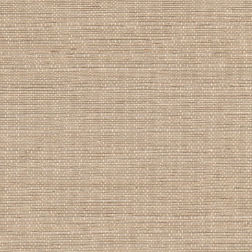 Beige wandbekleding met fijne horizontale structuur uit de Elitis Tribus sisal collectie, model RM 1069 05.