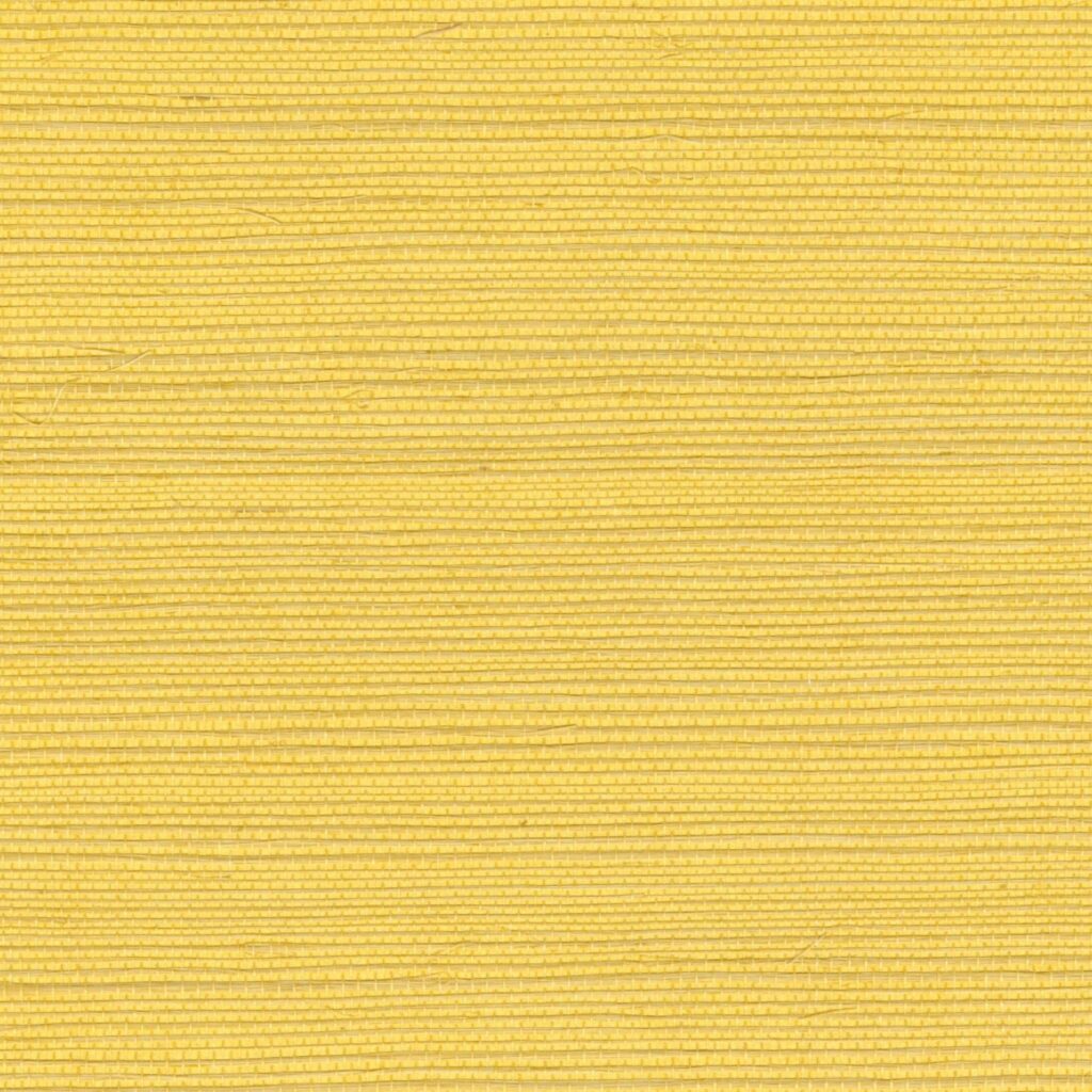 Geel, fijn geweven sisalbehang uit de Elitis Tribus-collectie, model RM 1069 21.