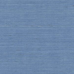 Detailopname van het blauwe, fijn geweven sisalbehang Elitis Tribus RM 1069 41.