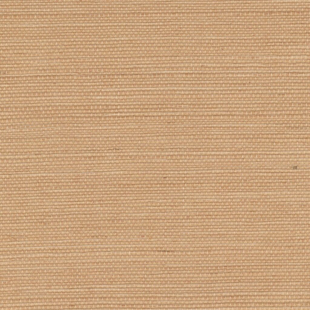 Beige wandbekleding van Elitis Tribus-sisal met een fijne, horizontale geweven textuur.