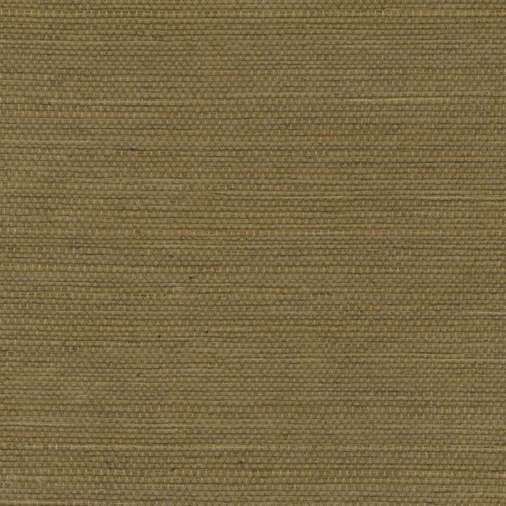 Bruin geweven sisalbehang met fijne horizontale textuur uit de Elitis Tribus collectie, model RM 1069 66.