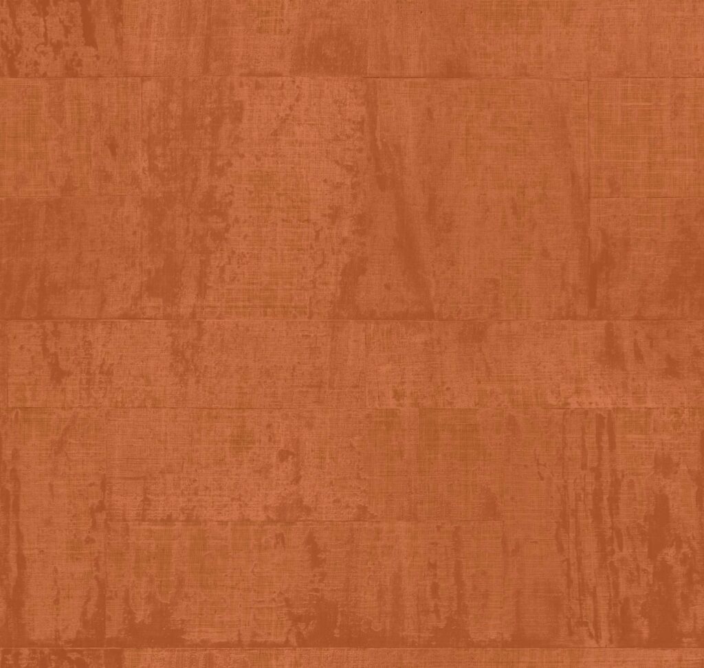 Oranje behang met een textielachtige structuur uit de Elitis Atelier d’Artiste collectie, model VP 880 30.