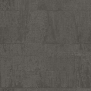 Donkergrijs Elitis Atelier d'Artiste VP 880 65 behang met een ruwe, textielachtige structuur en subtiele verticale kleurnuances.