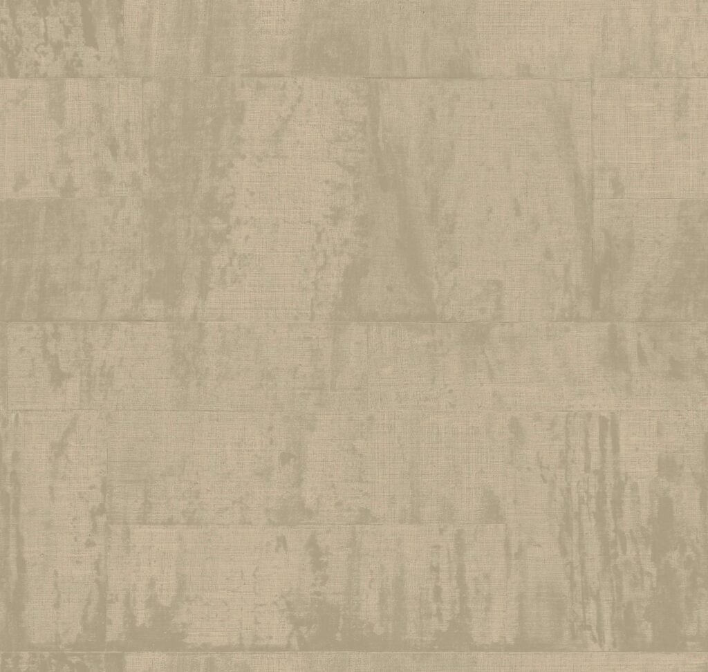 Beige Elitis Atelier d'Artiste VP 880 72 behang met een linnenachtige textuur en subtiele, artistieke patronen.