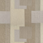 Beige wandbekleding met geometrisch Elitis Baleares Costa LZ 902 05 patroon van rechthoekige vlakken en subtiele strepen.