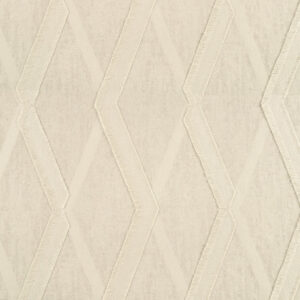 Beige Elitis Baleares Duna-stof met een geometrisch zigzagpatroon.